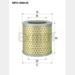 Wkład filtra powietrza WPO 3068-05 Zamienniki: C 1132, 569 000 9661P, 0532-905, 81.08304-0042, 8803777, E104L, SL 8243, SA 19104, 42314