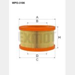 Wkład filtra powietrza WPO 3106 Zamienniki: AF25481,005727818, 0104455, 040 301 00, 2-80199207, 92410161, R1025