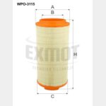 Wkład filtra powietrza WPO 3115 Zamienniki: E1568L, AF4319